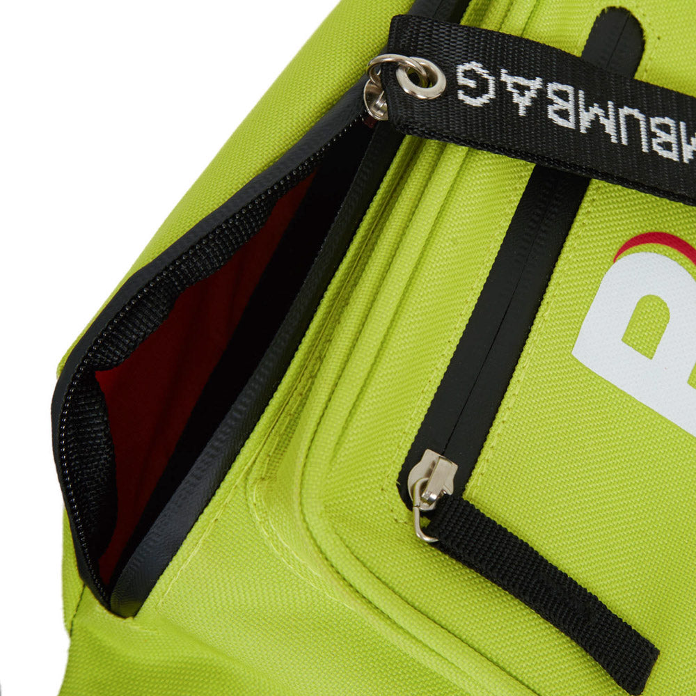 BumBumBag - Sac banane logo double zips vert fluo