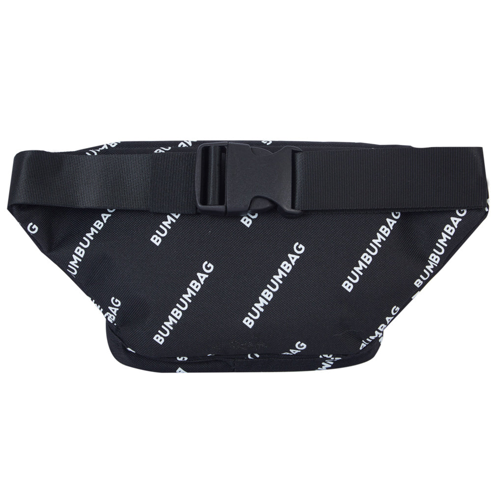 BumBumBag - Sac banane logomania double zips noir