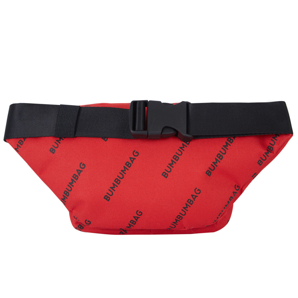 BumBumBag - Sac banane logomania double zips rouge