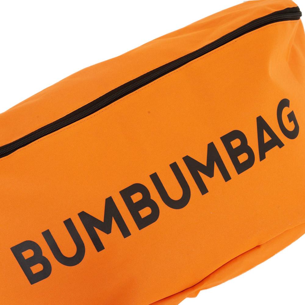 BumBumBag - Sac banane géante texte zip orange