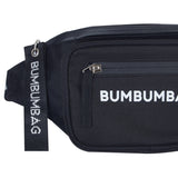 BumBumBag - Sac banane texte double zips noir