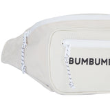 BumBumBag - Sac banane texte double zips blanc