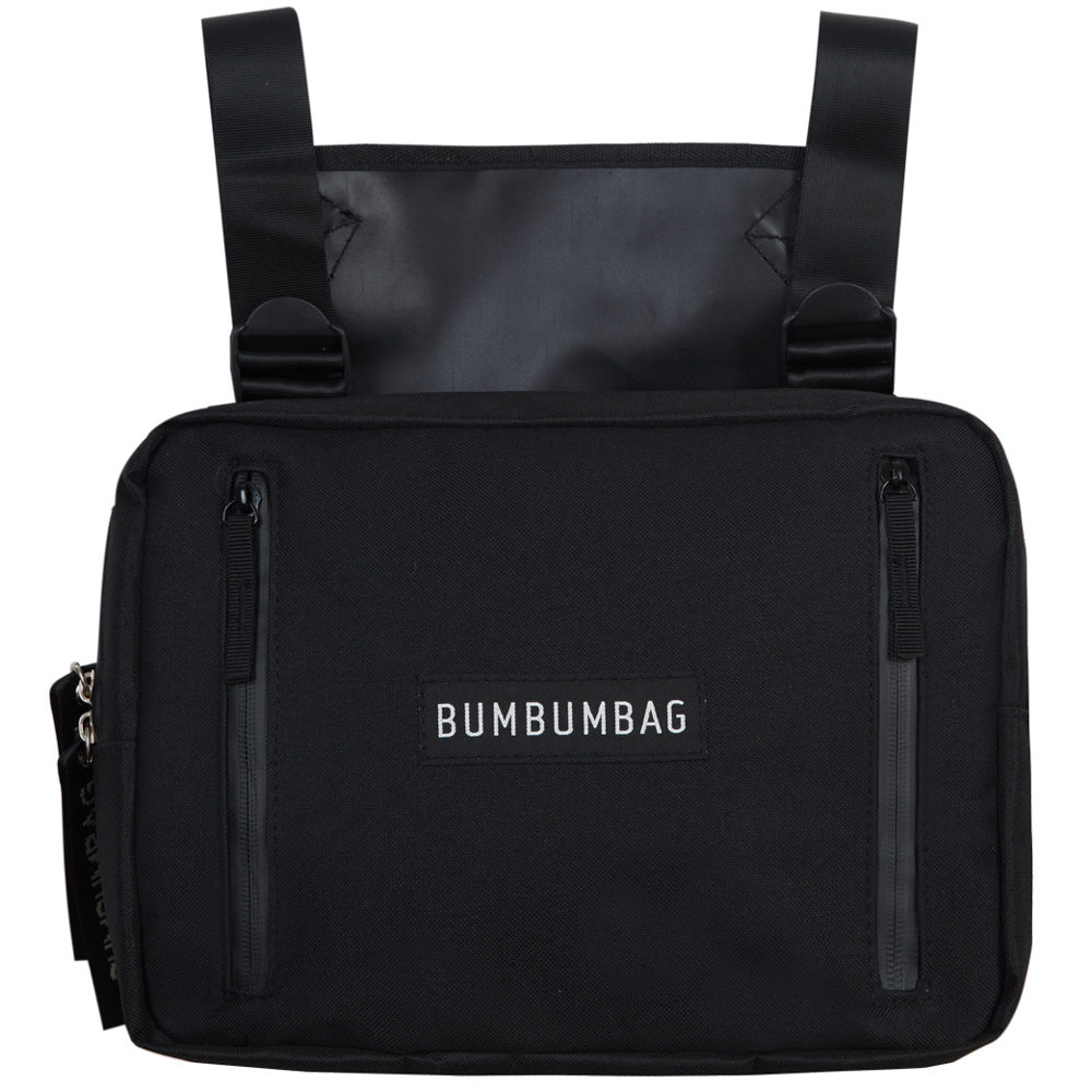 BumBumBag - Sac poitrine texte zips noir