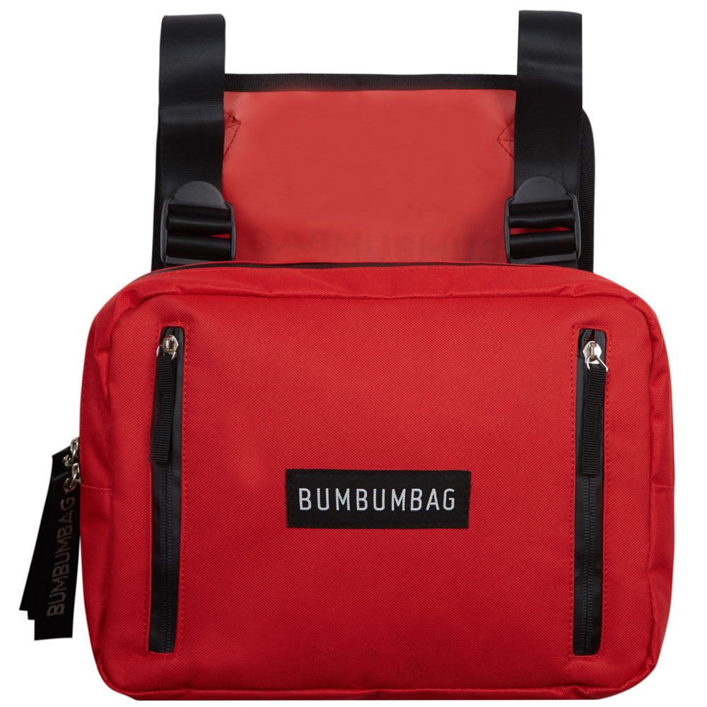 BumBumBag - Sac poitrine texte zips rouge