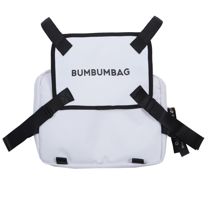 BumBumBag - Sac poitrine texte zips blanc