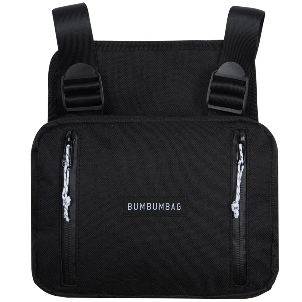 BumBumBag - Petit sac poitrine texte zips noir