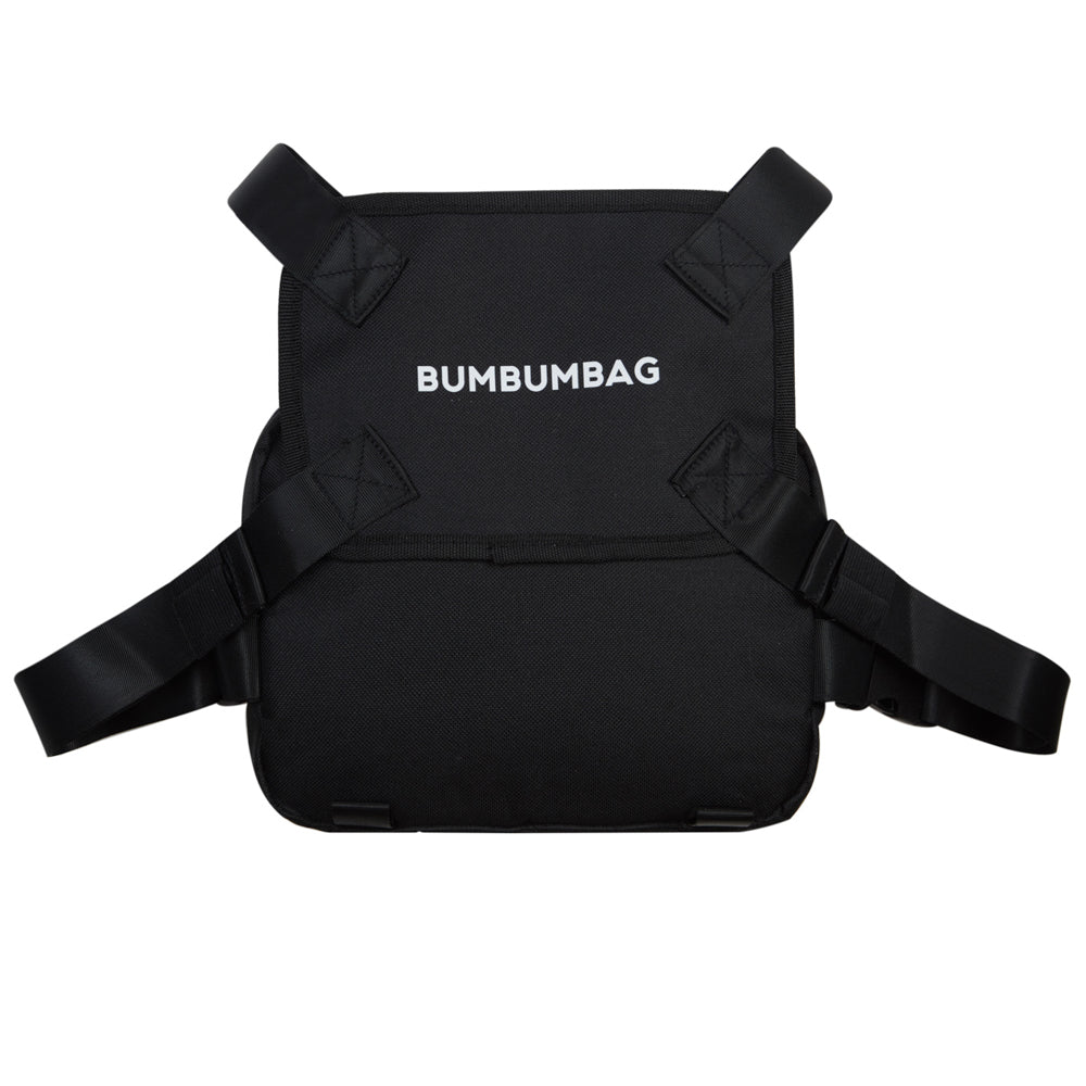BumBumBag - Petit sac poitrine texte zips noir