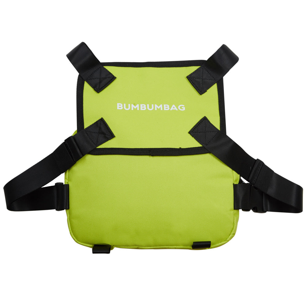 BumBumBag - Petit sac poitrine texte zips vert