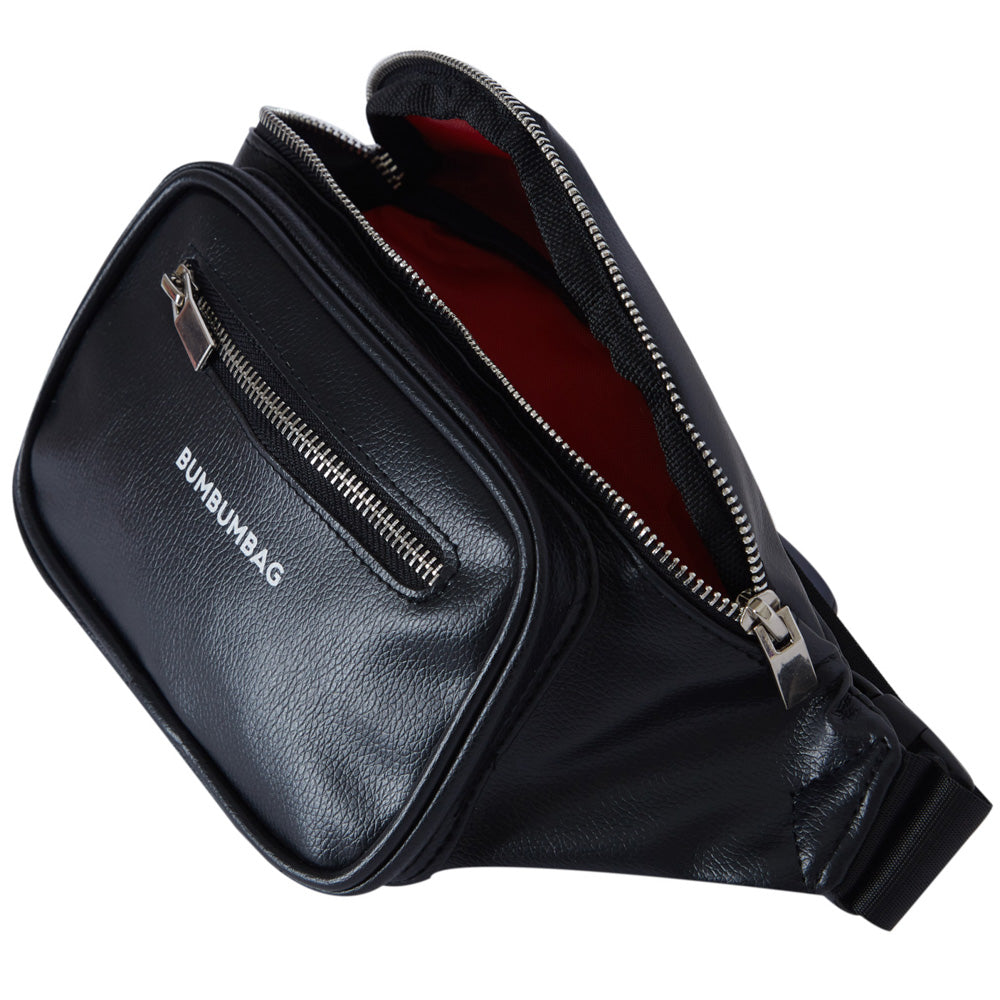 BumBumBag - Sac banane simili cuir logo noir