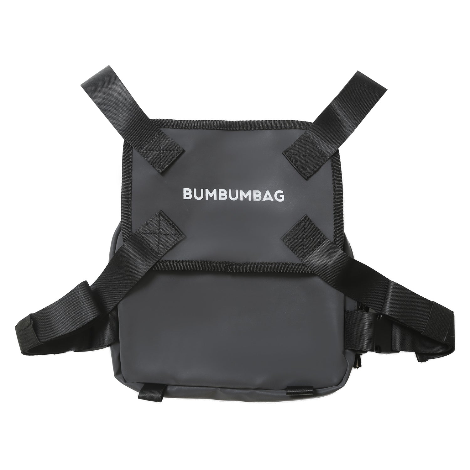 BumBumBag - Petit sac poitrine réfléchissant logo noir