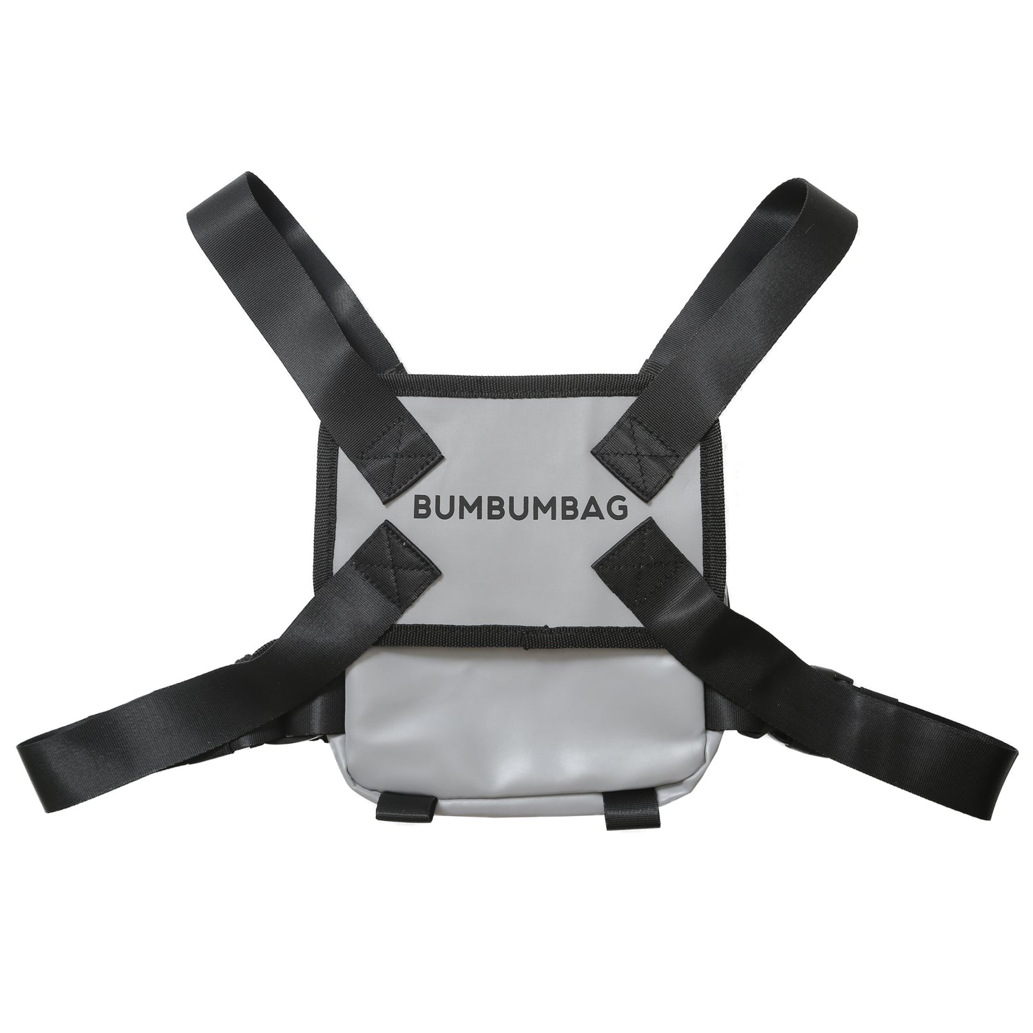 BumBumBag - Mini sac poitrine réfléchissant logo gris