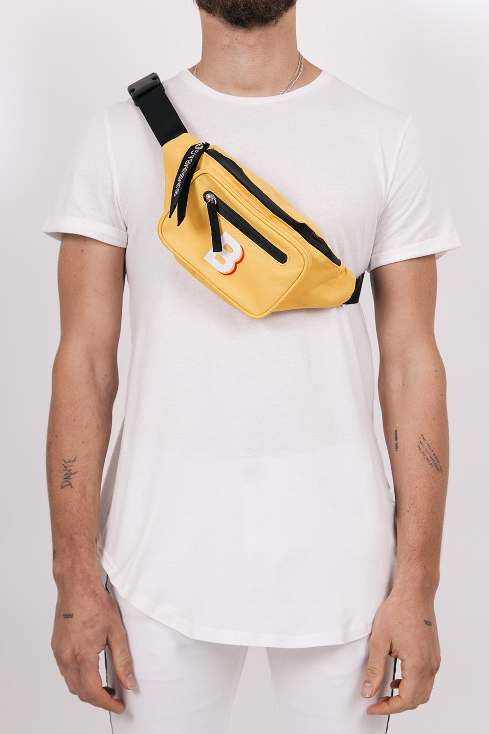 BumBumBag - Sac banane logo double zips jaune