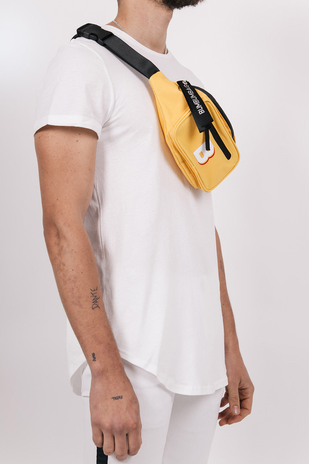 BumBumBag - Sac banane logo double zips jaune