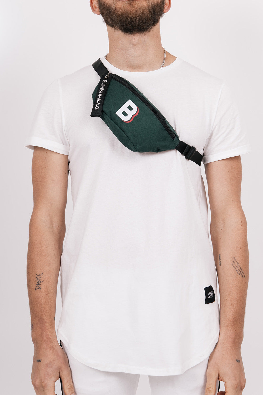 BumBumBag - Sac banane logo zip vert sapin