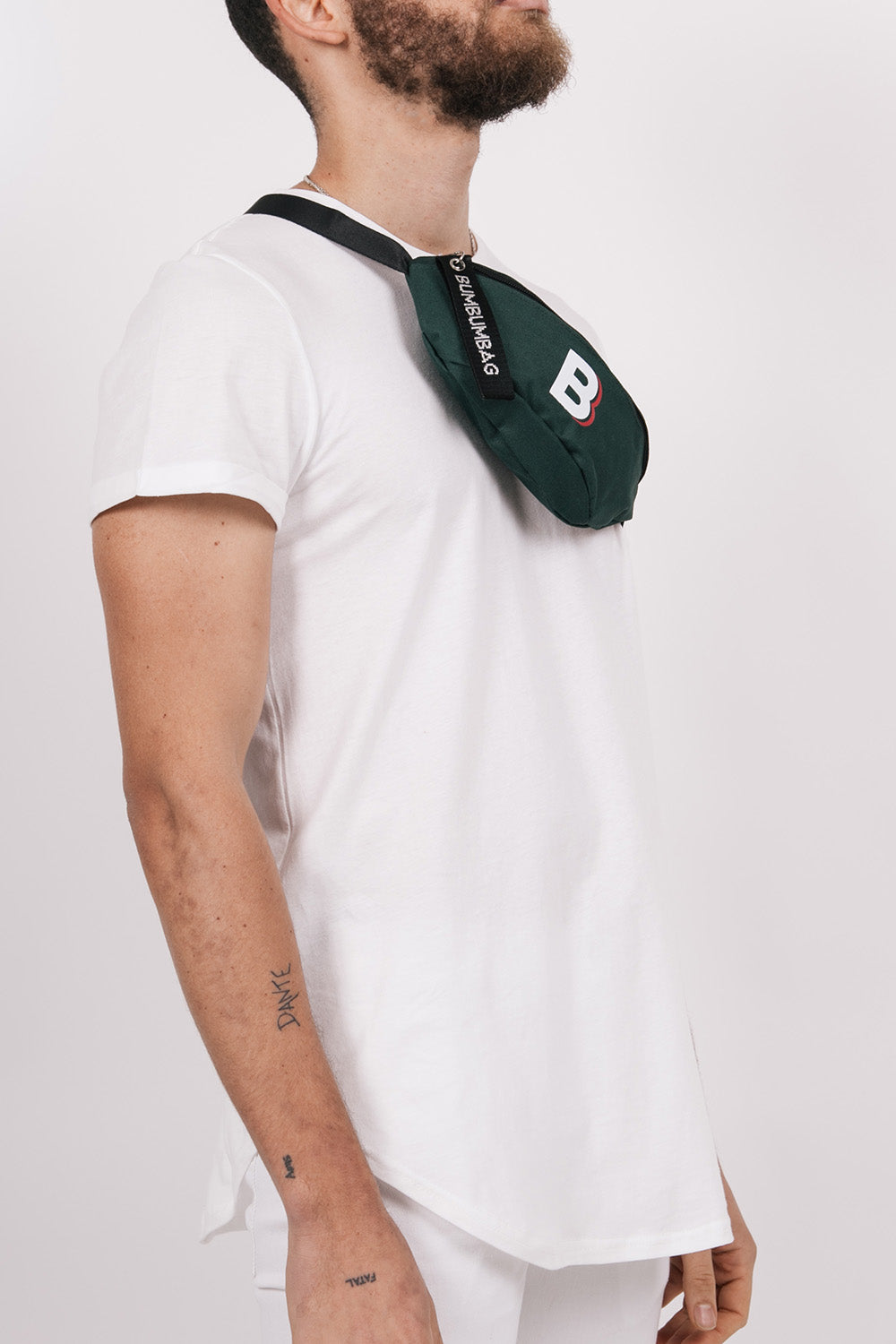 BumBumBag - Sac banane logo zip vert sapin