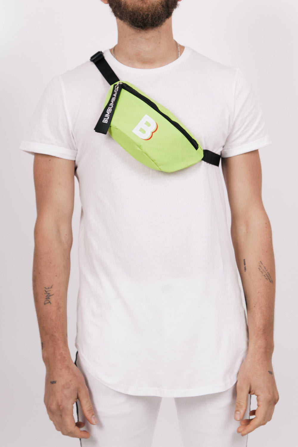 BumBumBag - Sac banane logo zip vert fluo