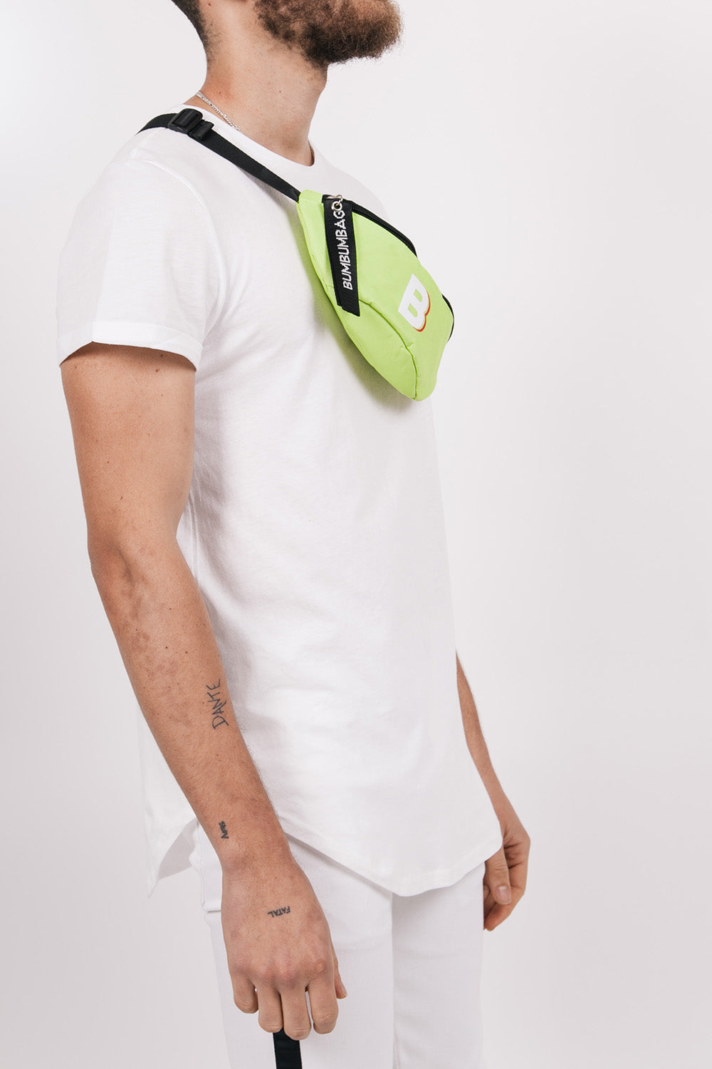 BumBumBag - Sac banane logo zip vert fluo