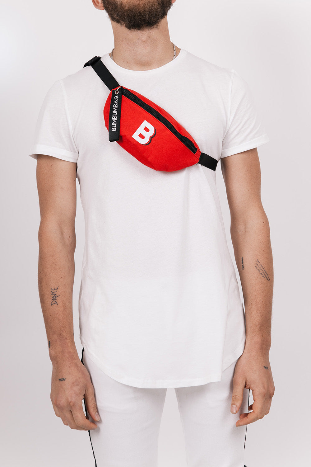 BumBumBag - Sac banane logo zip rouge