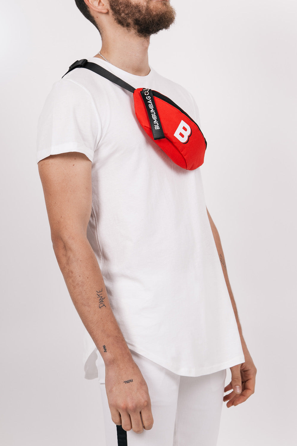 BumBumBag - Sac banane logo zip rouge