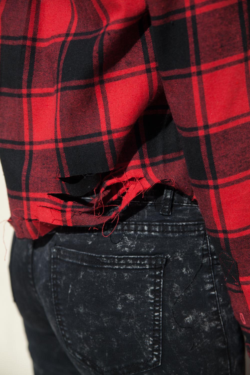 Sixth June - Chemise carreaux femme courte rouge W2320VSH