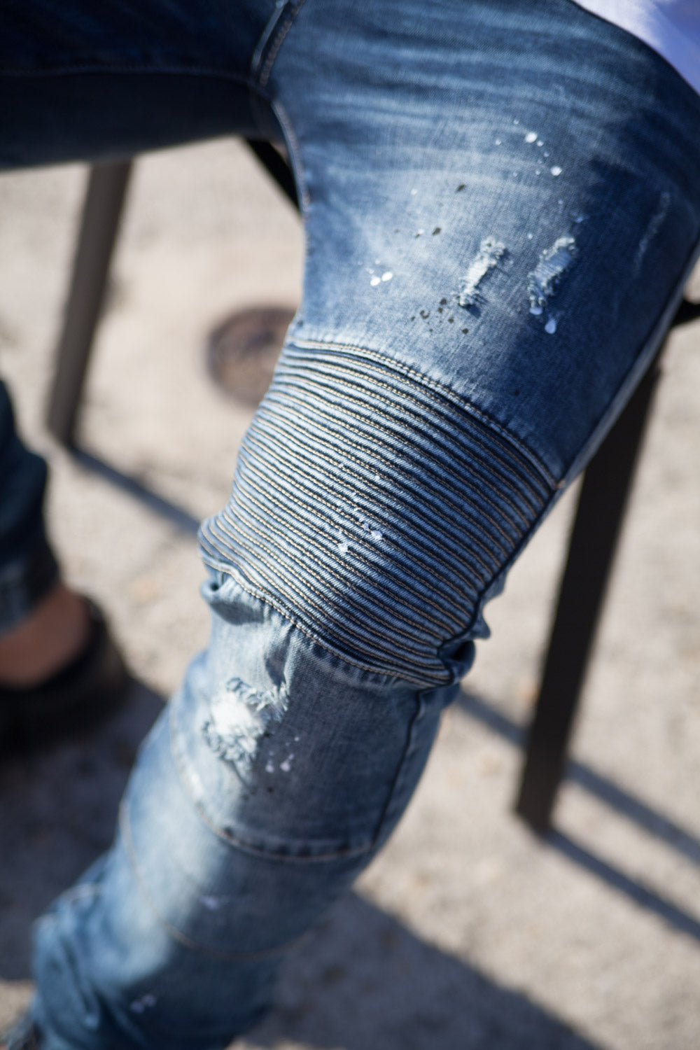 Sixth June - Jean biker tâches bleu M2258HDE