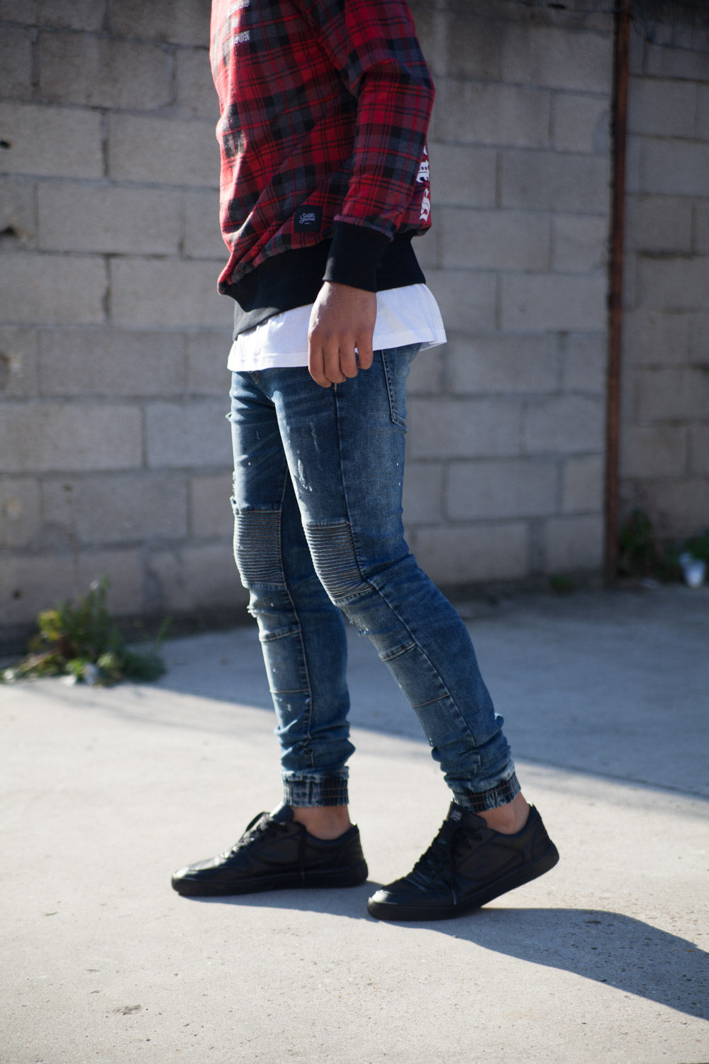 Sixth June - Jean biker tâches bleu M2258HDE