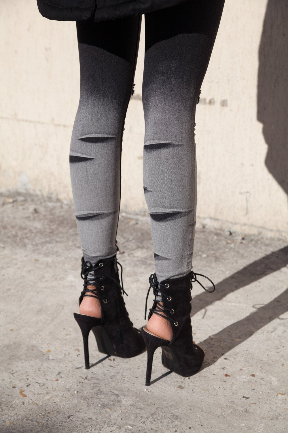 Jean Destroy Woman Délavé Noir W1956Hde