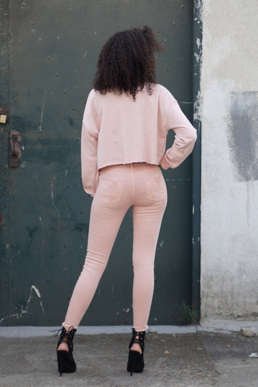 Jean destroy Femme rose W2260HDE