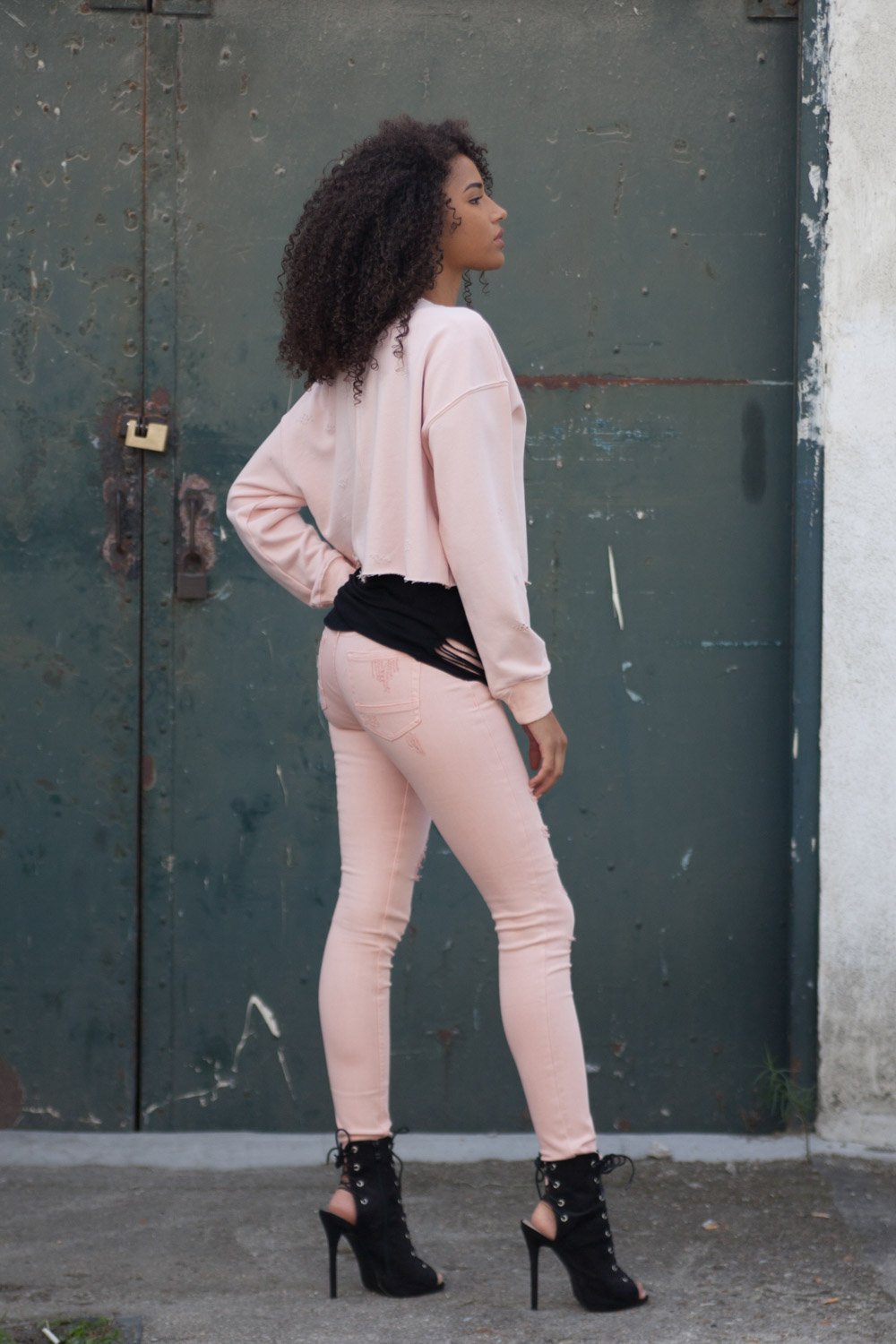 Jean destroy Femme rose W2260HDE