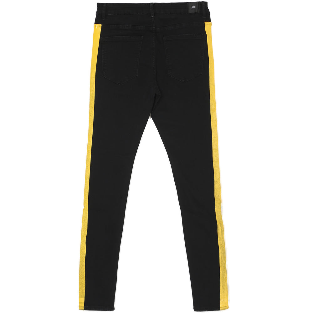 Sixth June - Jean bande double noir jaune