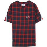 Sixth June - T-shirt tartan logo signature rouge bleu