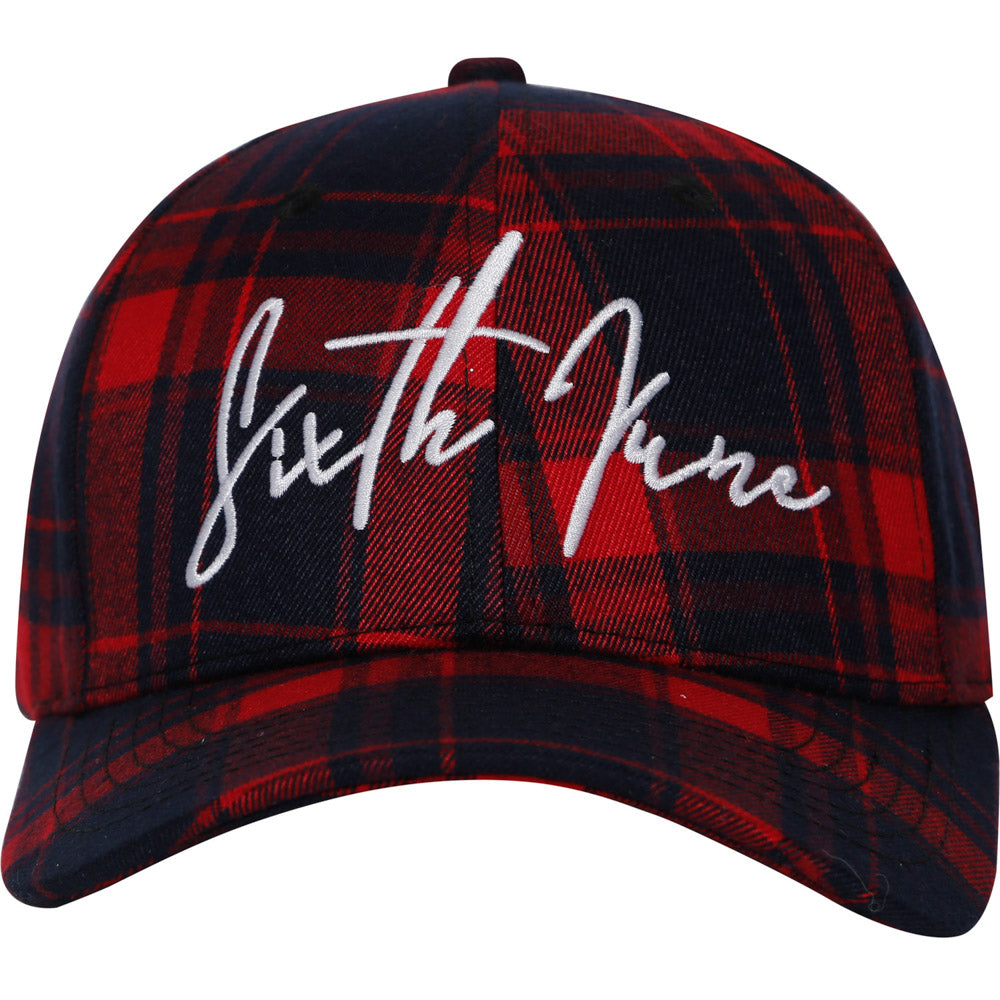Sixth June - Casquette tartan logo signature rouge bleu