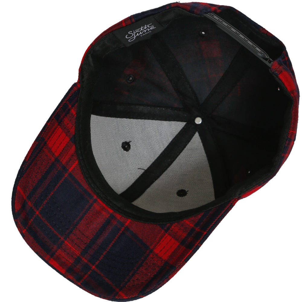 Sixth June - Casquette tartan logo signature rouge bleu