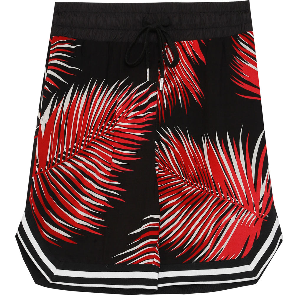 Sixth June - Short feuilles palmiers noir rouge