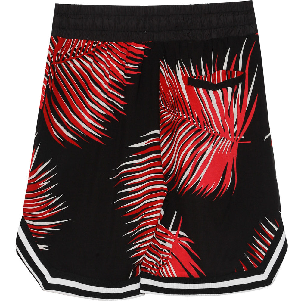 Sixth June - Short feuilles palmiers noir rouge