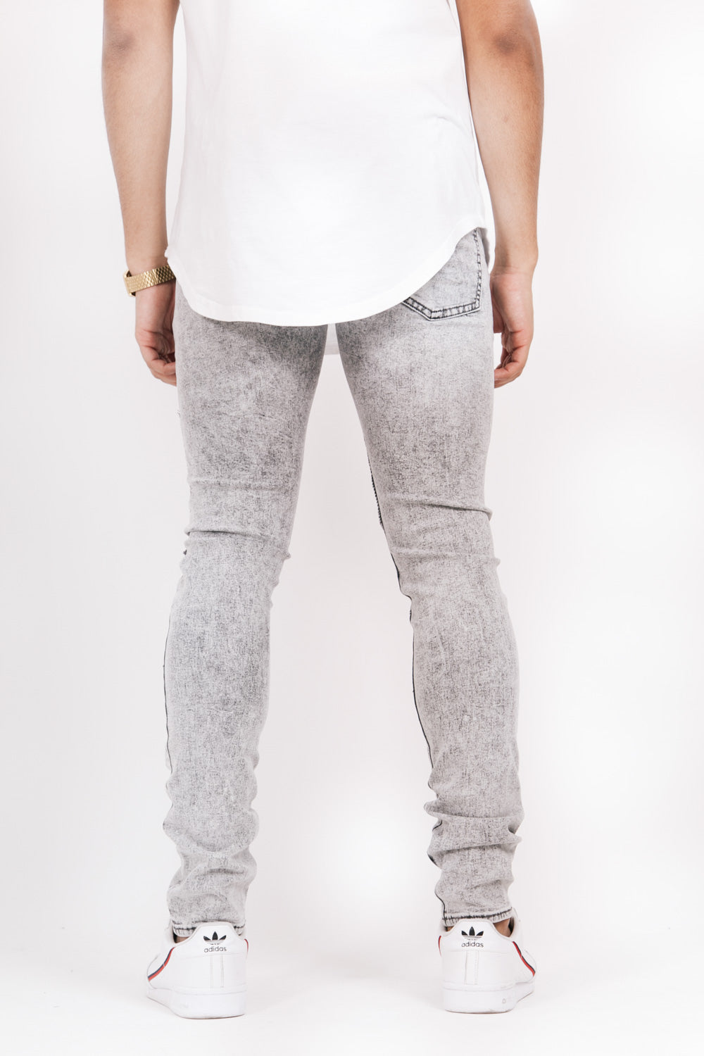 Sixth June - Jean biker délavé destroy gris 1890H