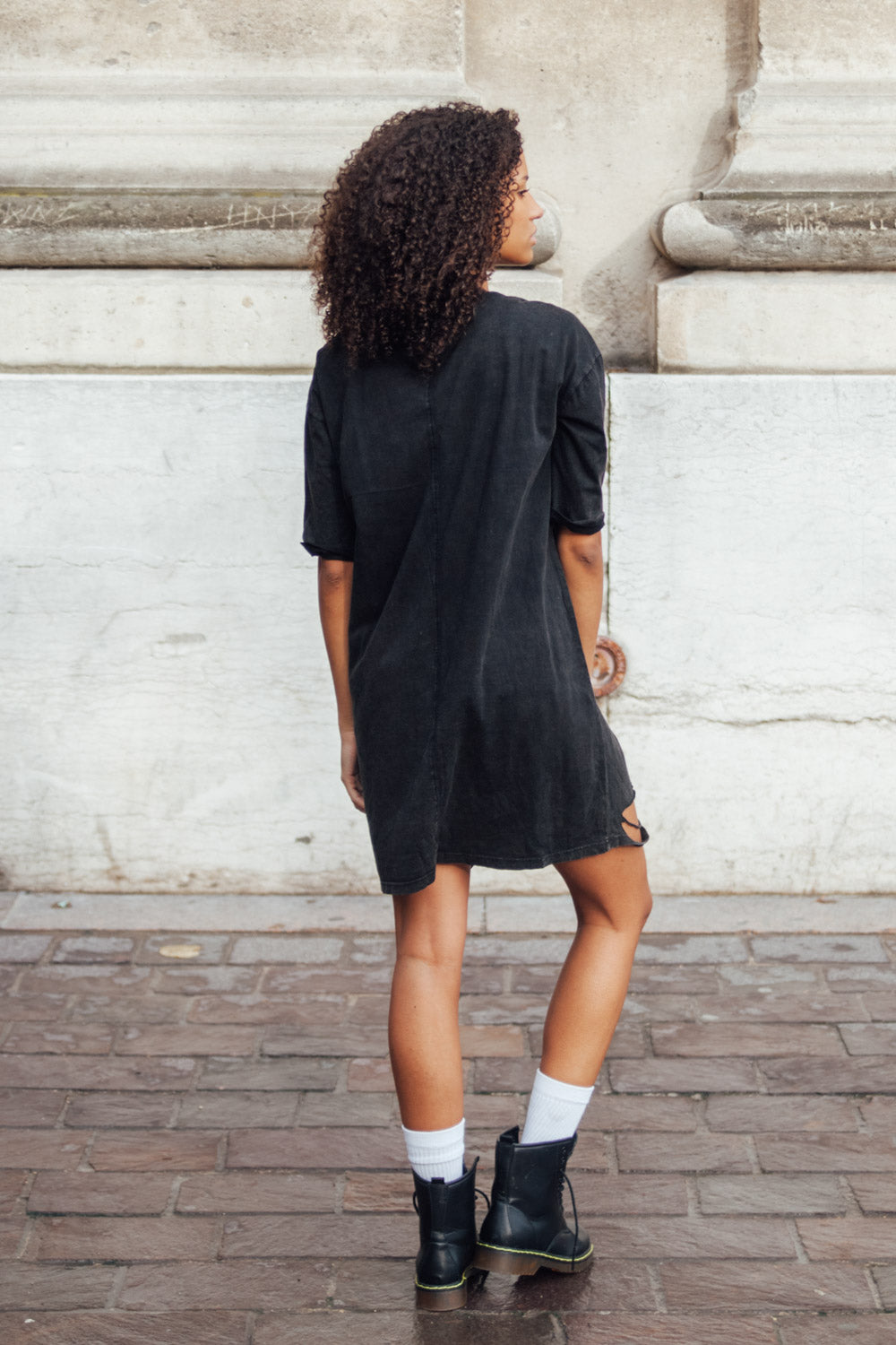 Sixth June - Robe t-shirt déchirée noire W2371VDR