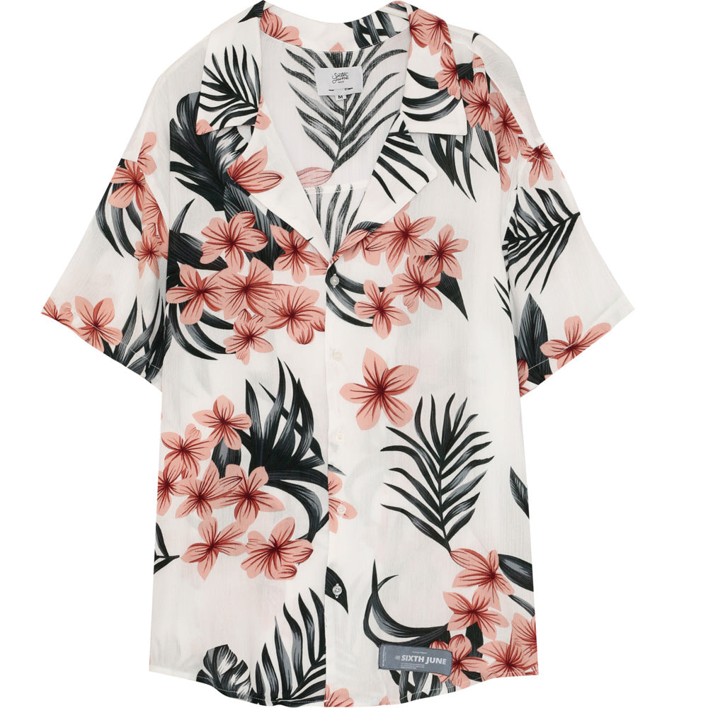 Sixth June - Chemise imprimé fleur tropical blanc
