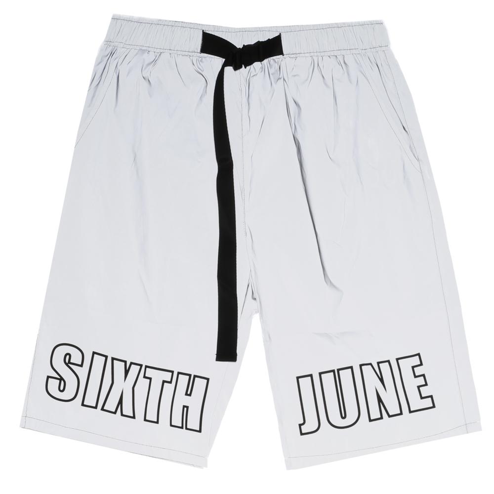 Reflective logo shorts grey