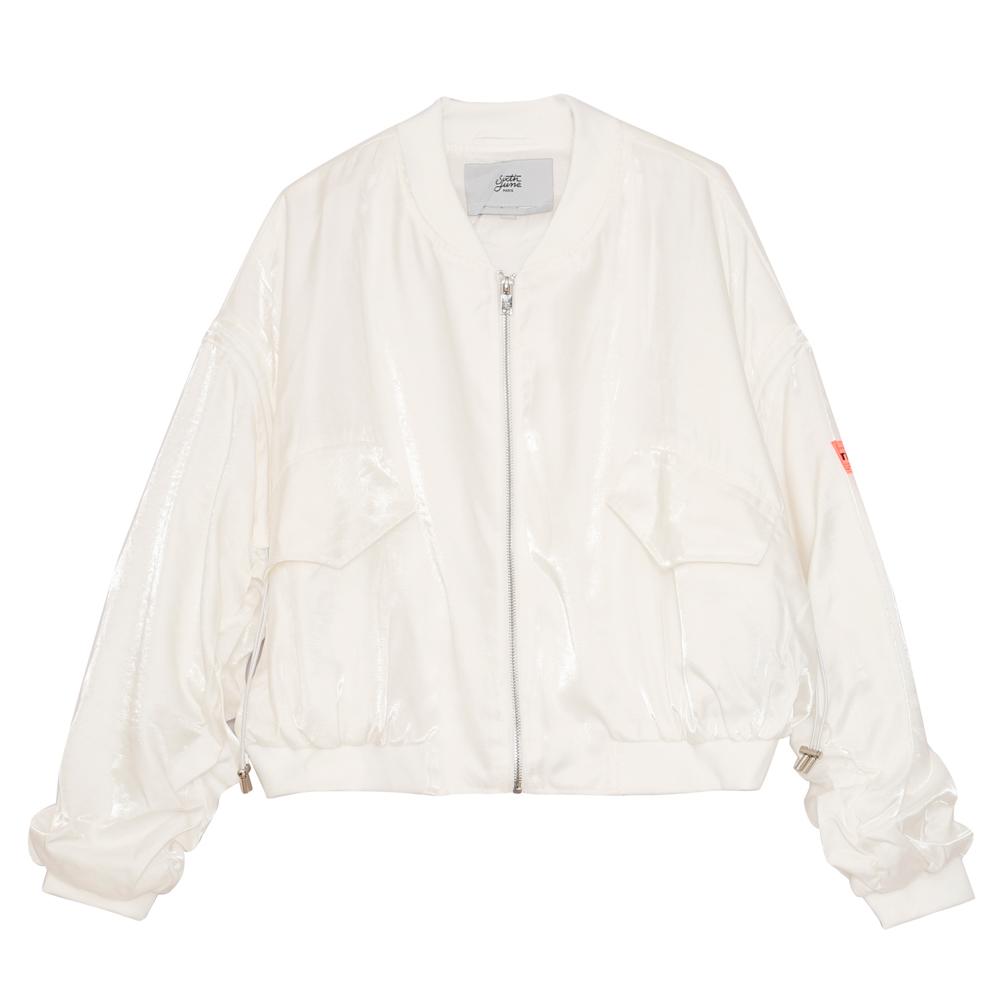 Sixth June - Veste satin empiècement logo Blanc