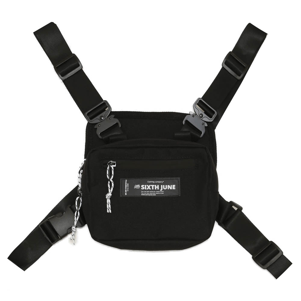 Sixth June - Mini sac poitrine boucle zip logo noir