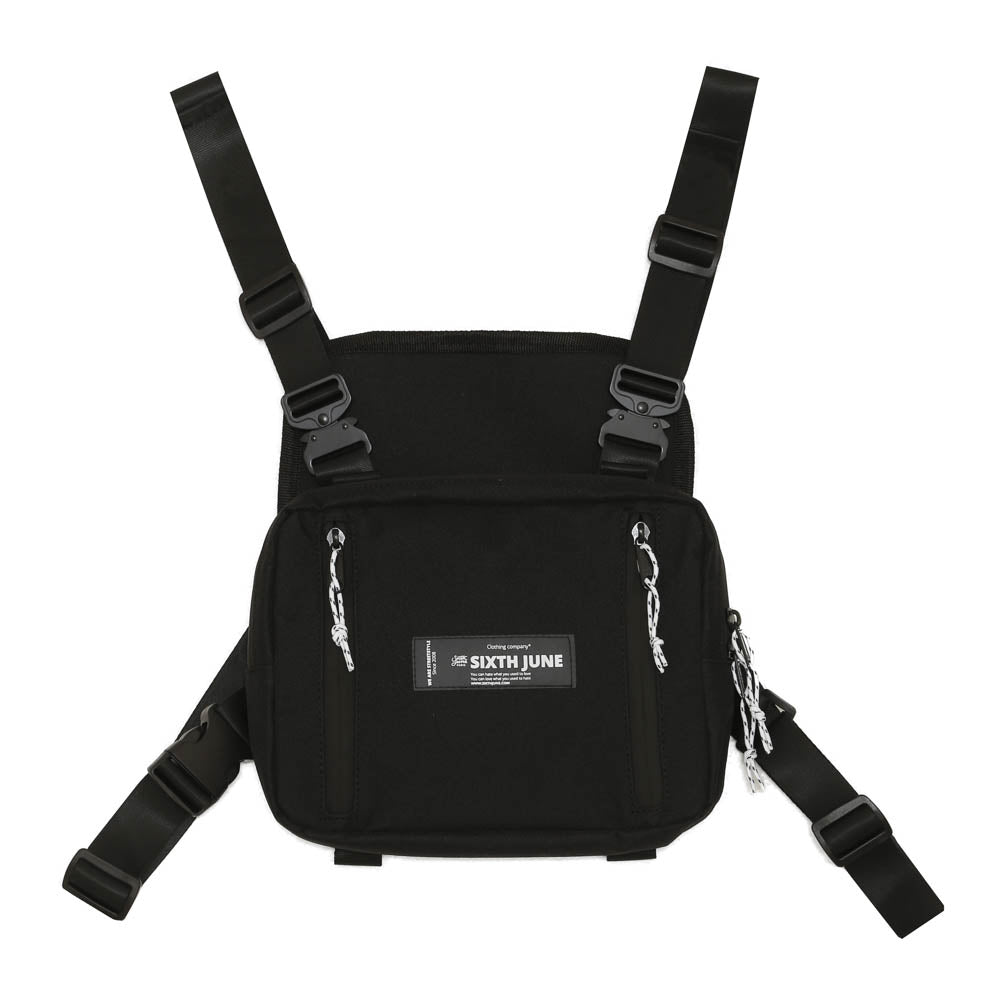 Sixth June - Petit sac poitrine boucle zip logo noir