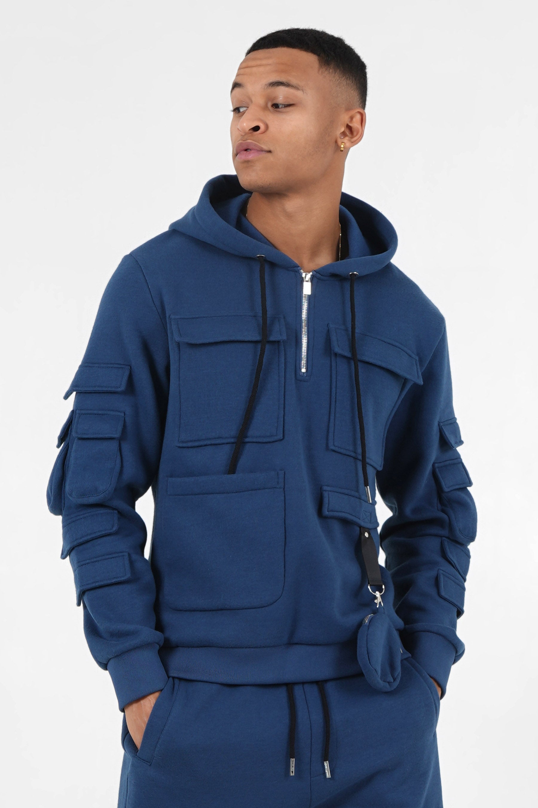 Sweat capuche petit sac Bleu foncé