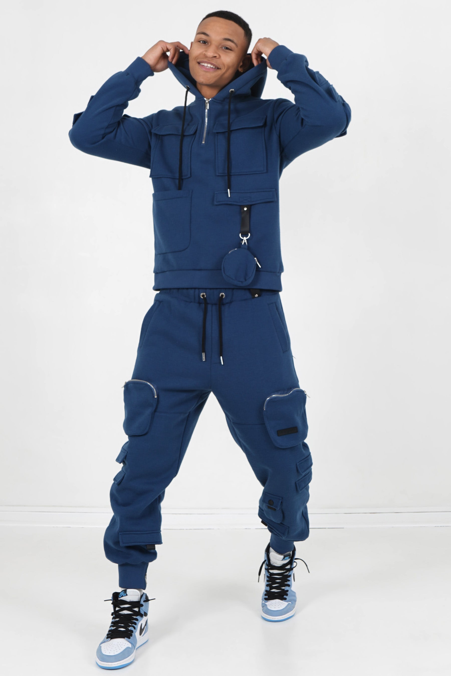 Sweat capuche petit sac Bleu foncé