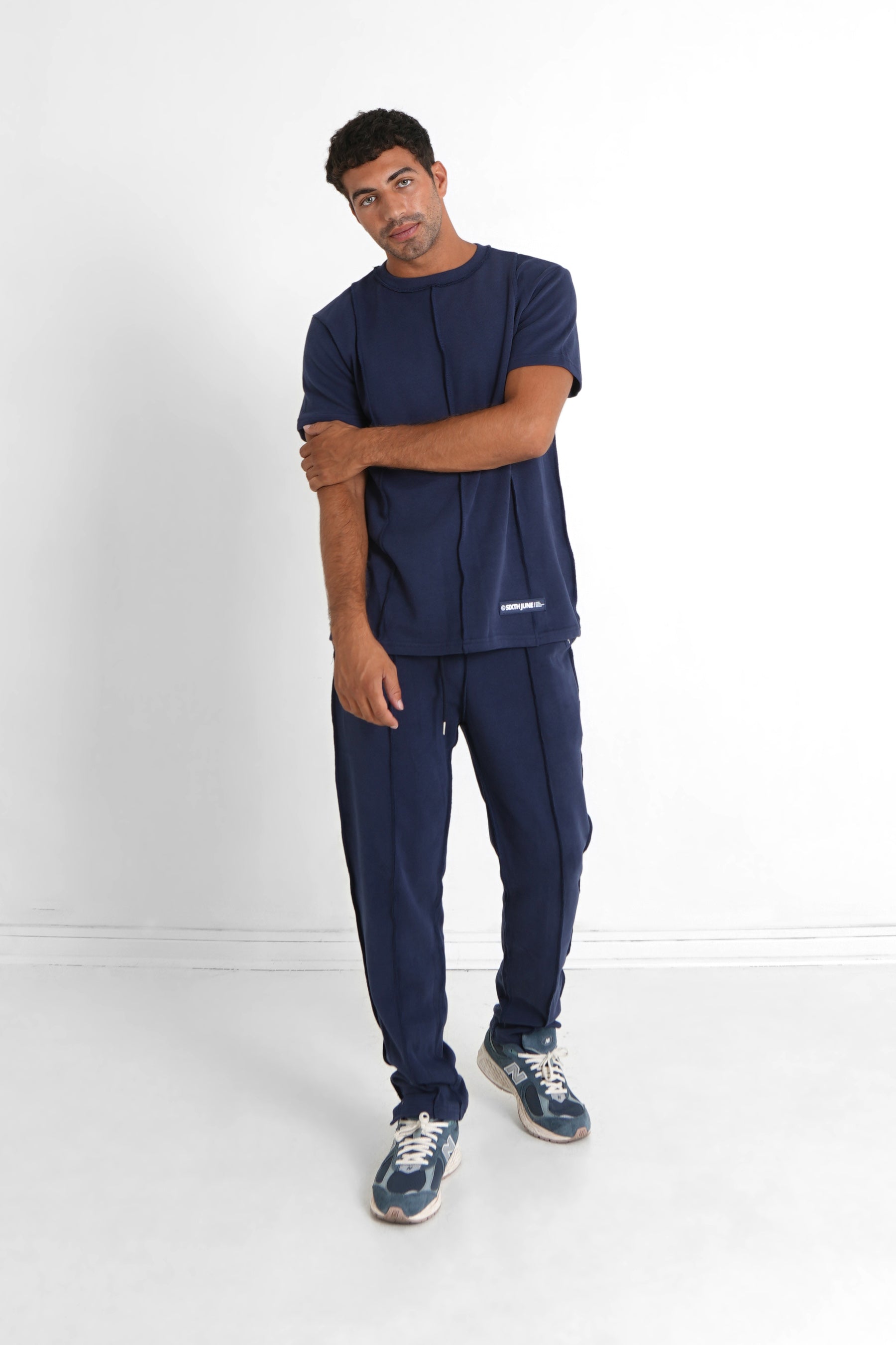 Sixth June - Jogging couture extérieure épais Bleu