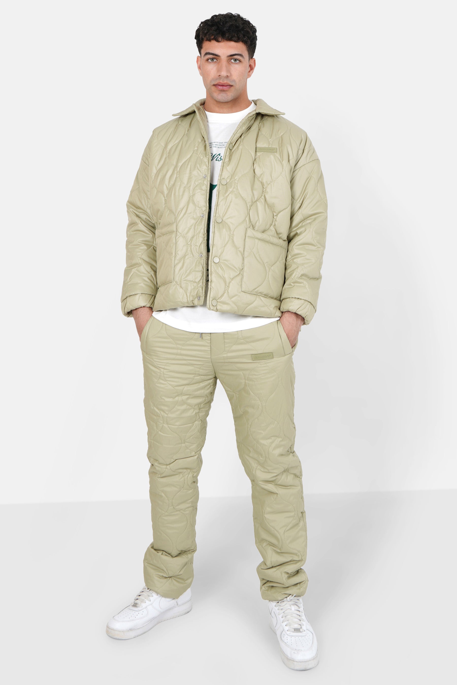 Pantalon matelassé vague Vert kaki