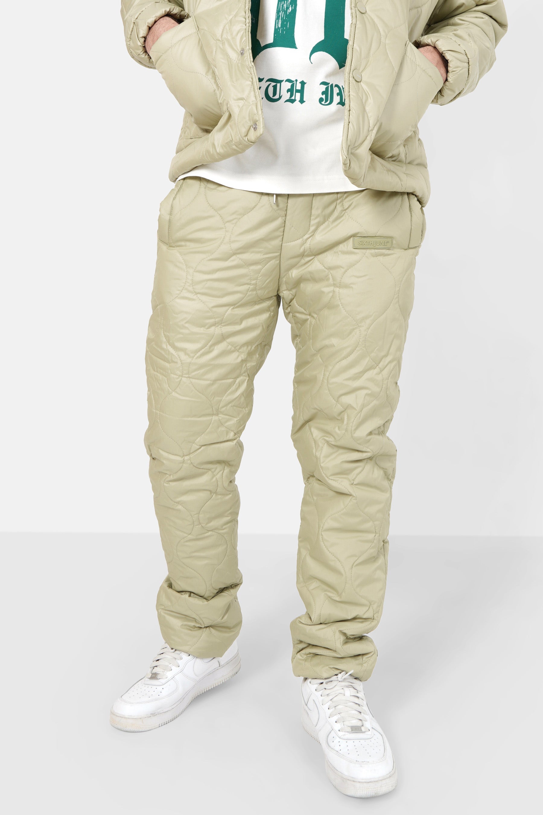 Pantalon matelassé vague Vert kaki