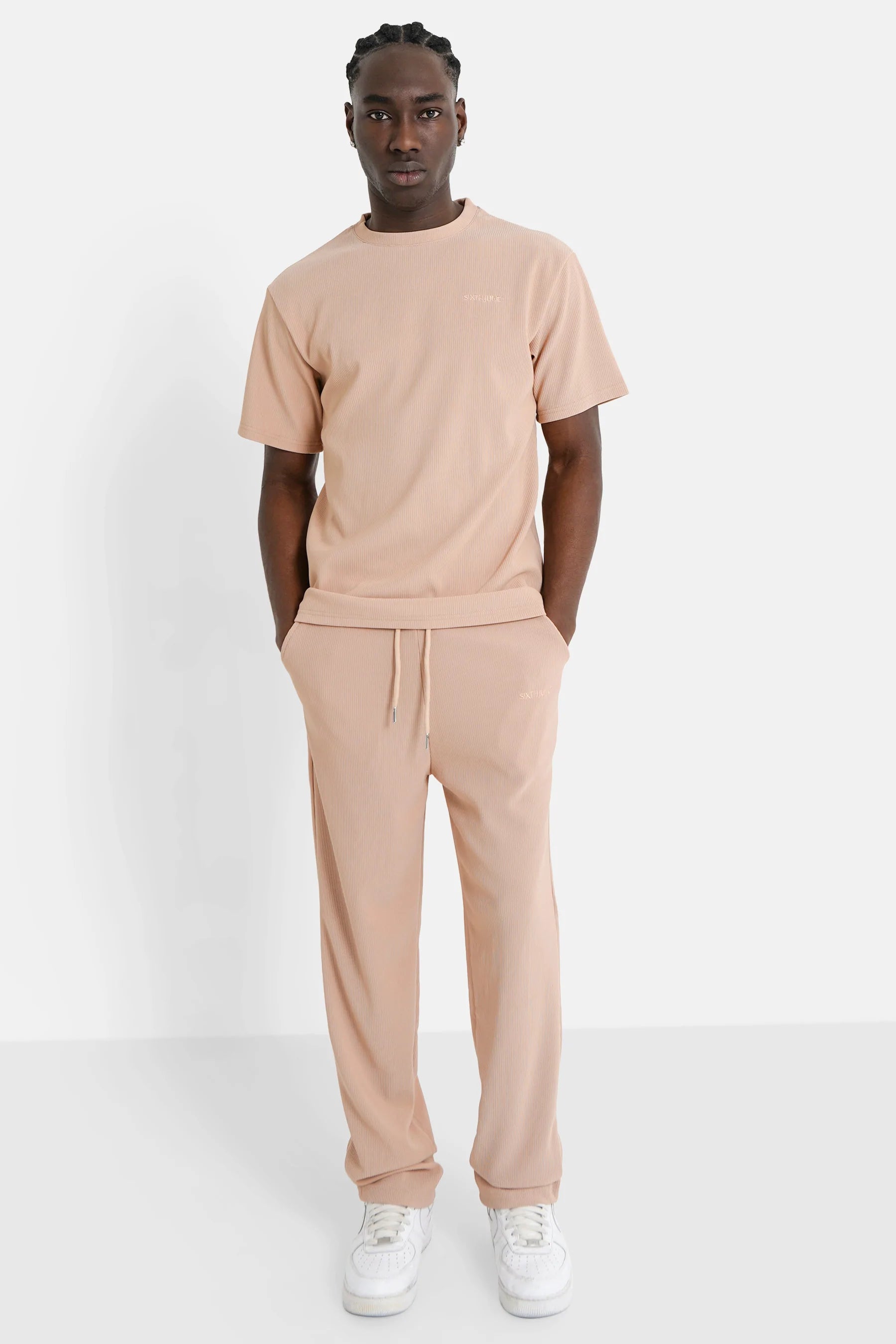 Sixth June - T-shirt plissé manches courtes Beige