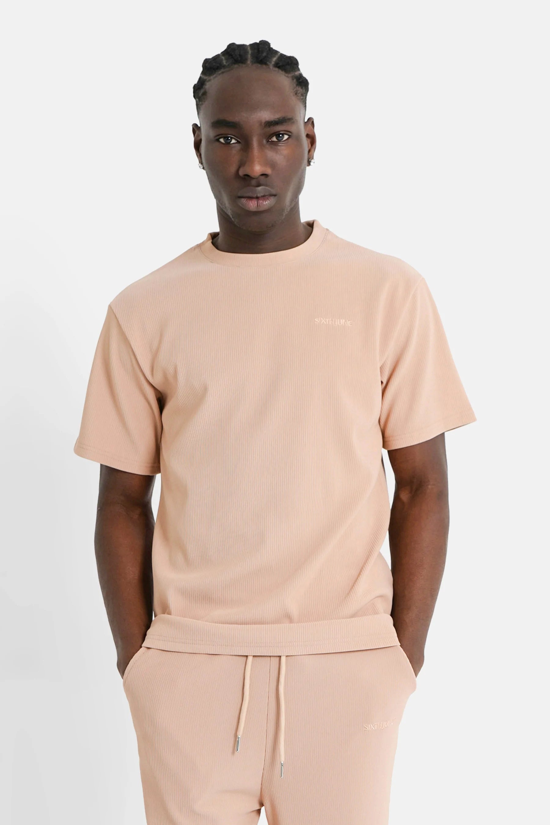 Sixth June - T-shirt plissé manches courtes Beige