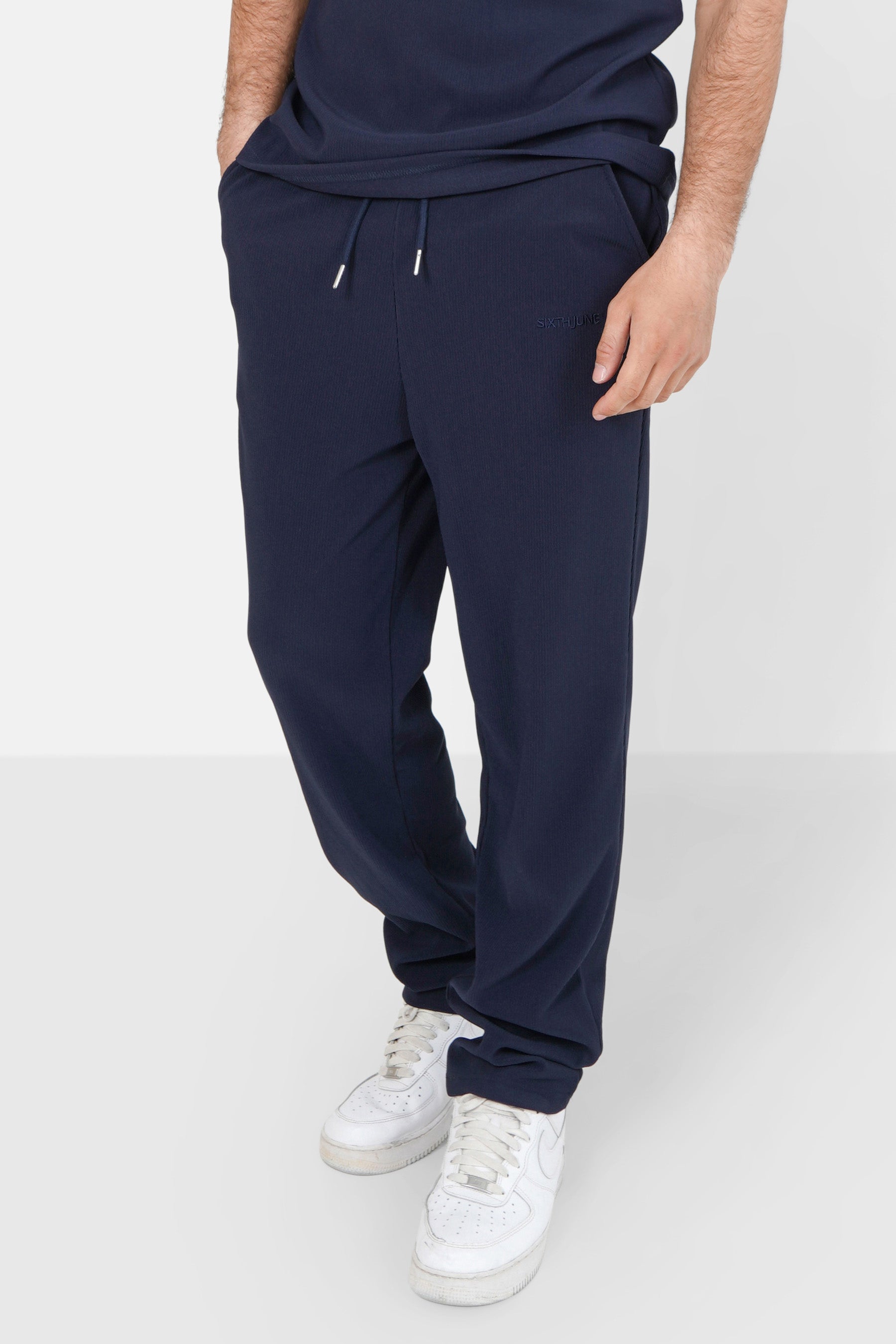 Normale Bundfaltenhose Dunkelblau